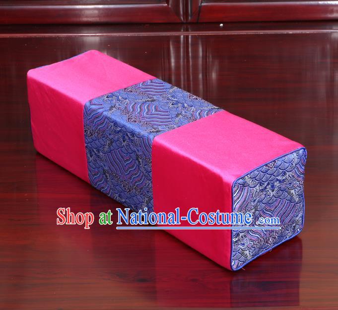 Chinese Traditional Household Accessories Classical Pattern Pink Brocade Pillow Armrest Pillow