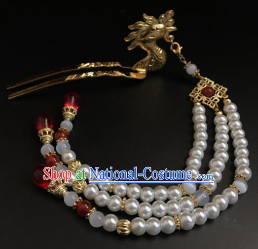 Chinese Ancient Princess Hair Accessories Traditional Pearls Tassel Phoenix Hairpins for Women