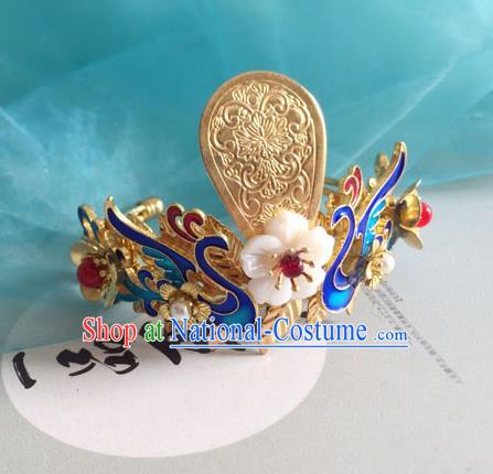 Chinese Ancient Hanfu Hair Accessories Traditional Blueing Phoenix Hairpins for Women