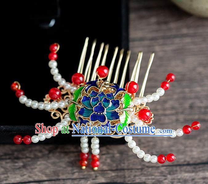 Chinese Ancient Hanfu Hair Accessories Traditional Wedding Pearls Crab Hair Comb Hairpins for Women