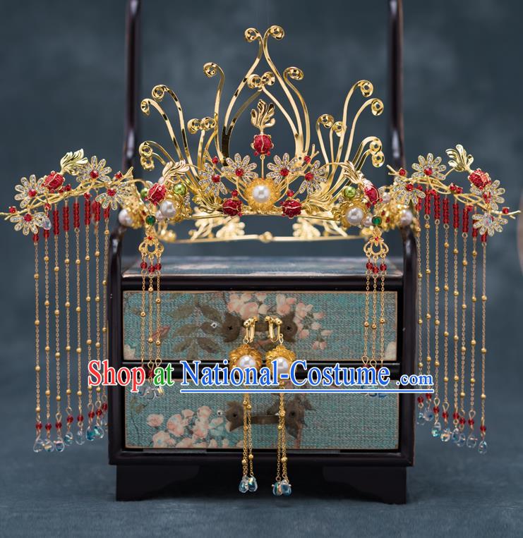 Chinese Ancient Palace Phoenix Coronet Traditional Bride Hair Accessories for Women