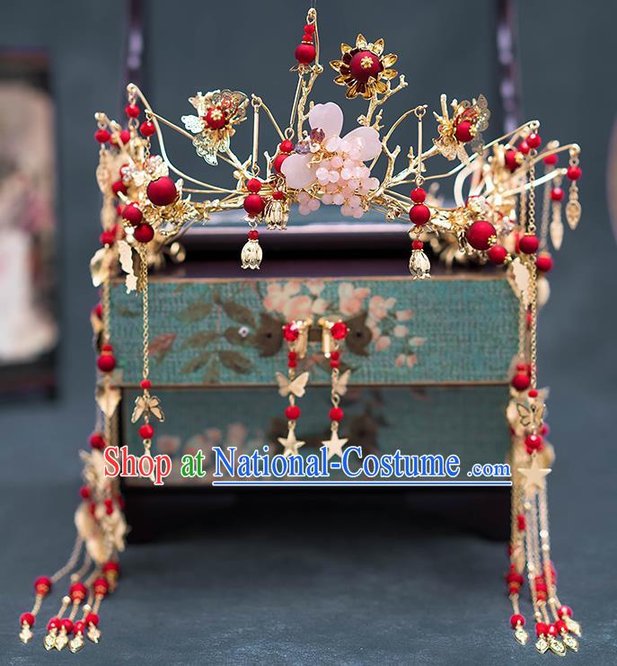 Chinese Ancient Palace Hair Accessories Hairpins Traditional Bride Tassel Hair Clasp for Women