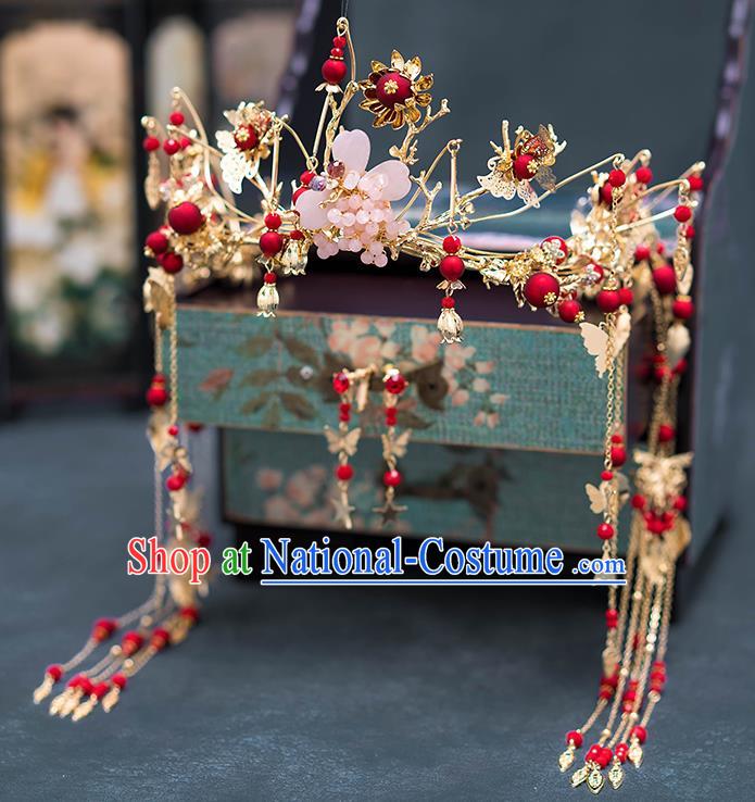 Chinese Ancient Palace Hair Accessories Hairpins Traditional Bride Tassel Hair Clasp for Women