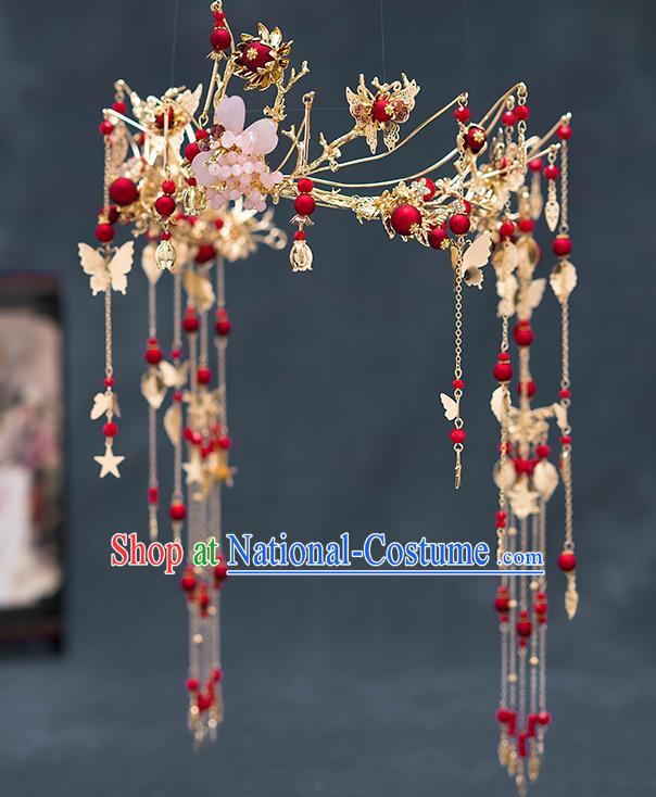 Chinese Ancient Palace Hair Accessories Hairpins Traditional Bride Tassel Hair Clasp for Women