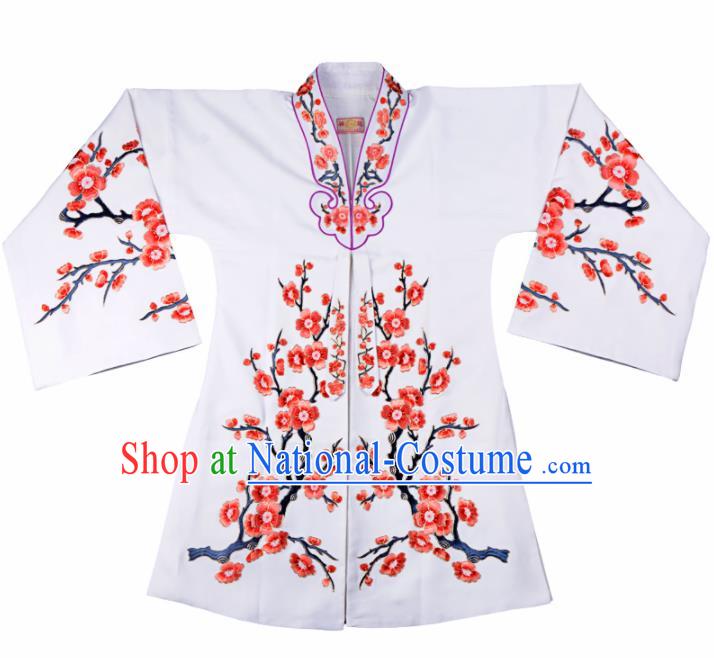 Professional Chinese Traditional Beijing Opera Actress Costume White Cloak for Adults