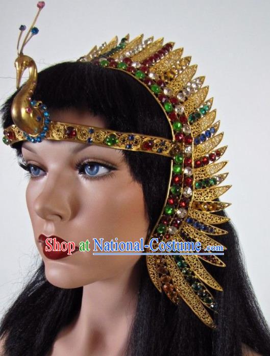 Traditional Egyptian Queen Hair Accessories Ancient Egypt Peacock Gem Hair Crown for Women