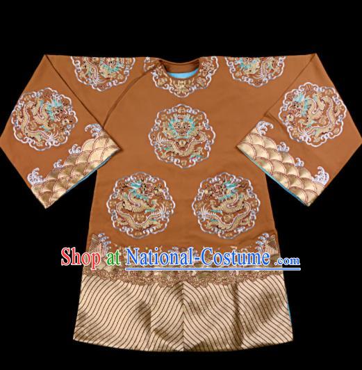 Professional Chinese Traditional Beijing Opera Old Women Embroidered Brown Costume for Adults