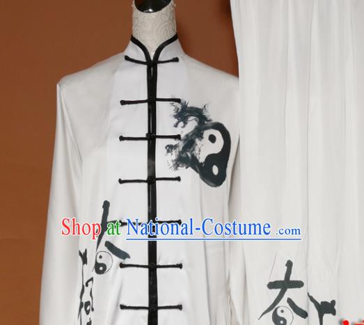 Top Tai Ji Training Ink Painting Uniform Kung Fu Group Competition Costume for Women