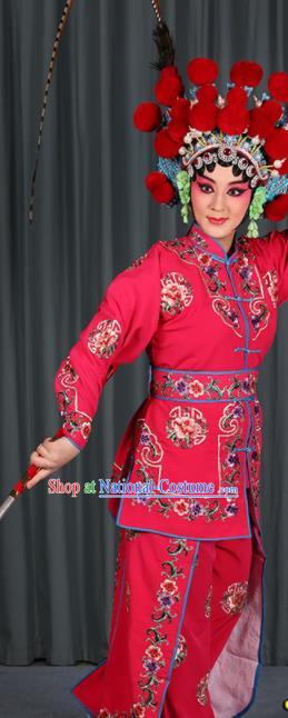 Professional Chinese Traditional Beijing Opera Blues Magic Warriors Rosy Costume for Adults