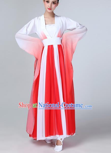 Chinese Traditional Stage Performance Costume Classical Dance Red Dress for Women