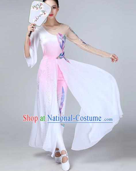 Chinese Traditional Stage Performance Costume Classical Dance Pink Dress for Women