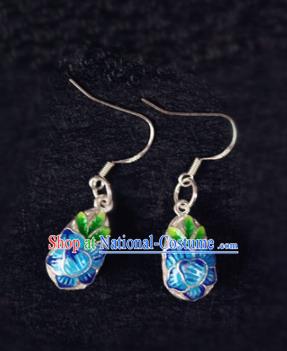 Chinese Ancient Traditional Handmade Cloisonne Earrings Classical Ear Accessories for Women