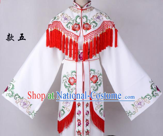 Professional Chinese Traditional Beijing Opera Costume Peri White Embroidered Dress for Adults