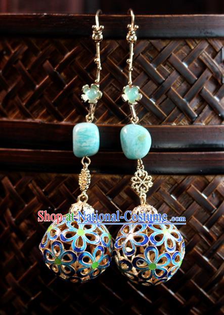 Top Grade Chinese Handmade Enamel Earrings Traditional Bride Tassel Ear Accessories for Women