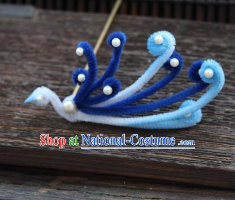 Top Grade Chinese Ancient Palace Queen Velvet Phoenix Hairpins Traditional Hair Accessories Headdress for Women