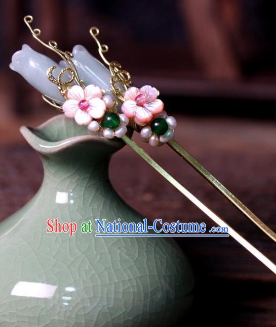 Chinese Ancient Palace Mangnolia Hairpins Traditional Hair Accessories Headdress for Women