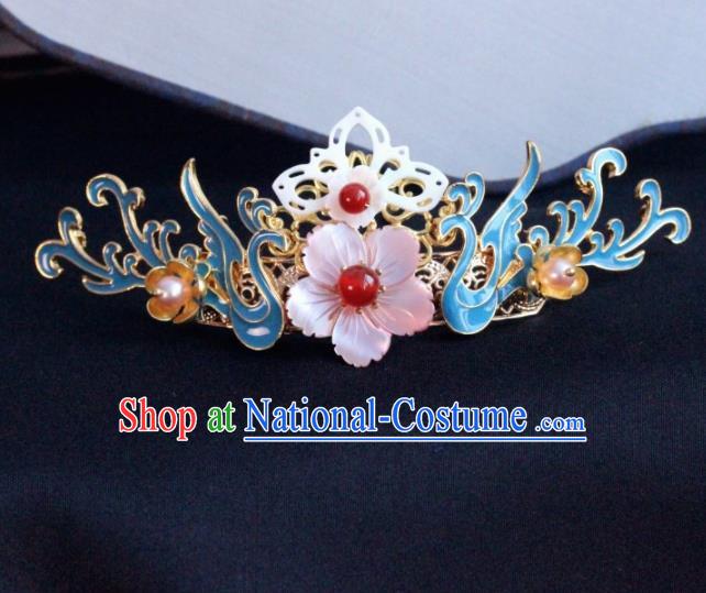 Chinese Ancient Palace Shell Flowers Hairpins Traditional Hair Accessories Headdress for Women