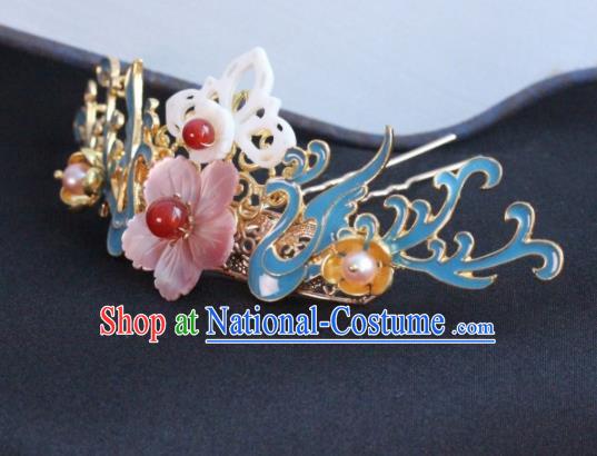 Chinese Ancient Palace Shell Flowers Hairpins Traditional Hair Accessories Headdress for Women