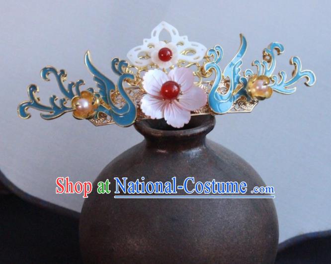 Chinese Ancient Palace Shell Flowers Hairpins Traditional Hair Accessories Headdress for Women