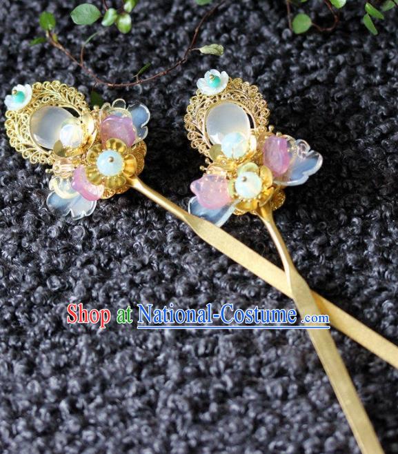 Handmade Chinese Ancient Princess Hair Clips Hairpins Traditional Hair Accessories Headdress for Women