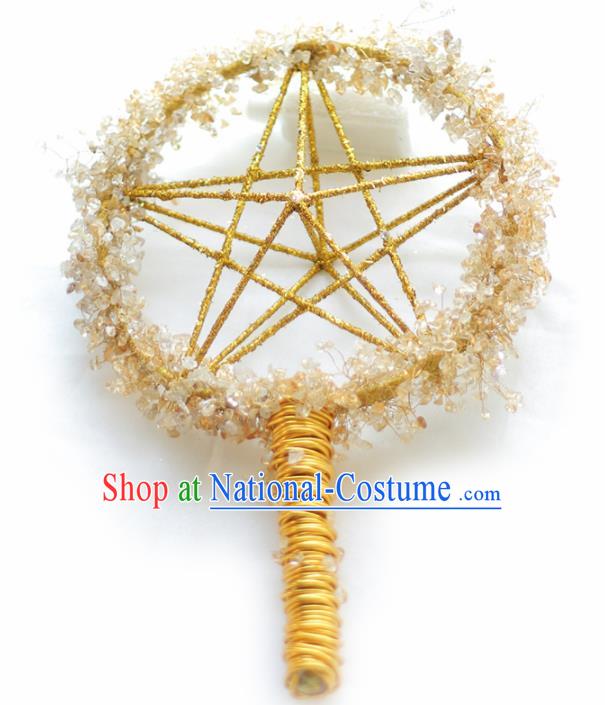 Chinese Traditional Wedding Bridal Bouquet Golden Star Hand Flowers for Women