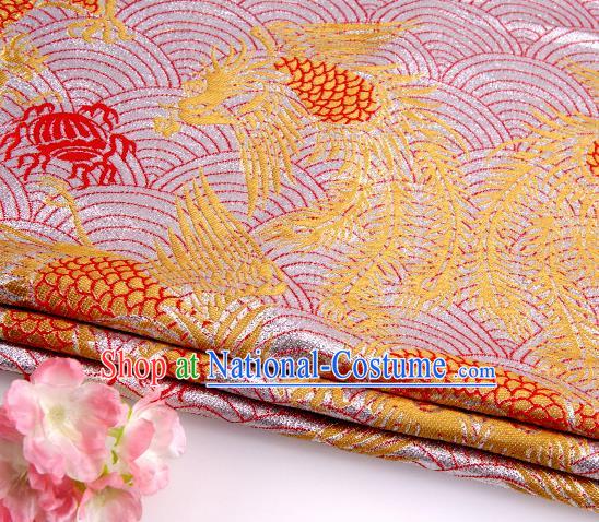 Asian Chinese Traditional Pattern Pink Nanjing Brocade Fabric Tang Suit Silk Material