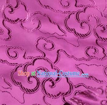 Asian Chinese Traditional Royal Auspicious Clouds Pattern Amaranth Brocade Fabric Tang Suit Silk Fabric Material