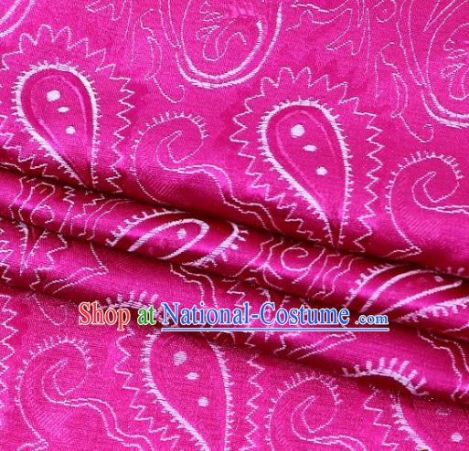 Asian Chinese Classical Peacock Pattern Rosy Brocade Traditional Tibetan Robe Satin Fabric Silk Material