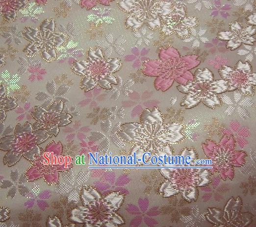 Asian Traditional Baldachin Classical Sakura Pattern Brocade Fabric Japanese Kimono Tapestry Satin Silk Material