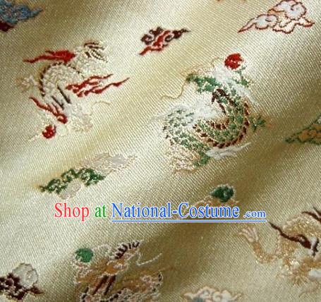 Asian Traditional Baldachin Classical Dragon Pattern Golden Brocade Fabric Japanese Kimono Tapestry Satin Silk Material