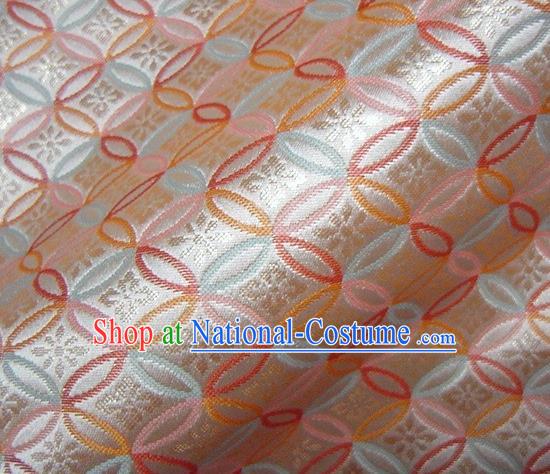 Asian Traditional Kyoto Kimono Pink Brocade Classical Qibao Flowers Pattern Damask Fabric Japanese Tapestry Satin Silk Material