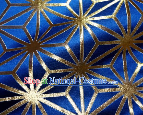 Asian Japanese Traditional Royalblue Brocade Classical Pattern Baldachin Fabric Kimono Tapestry Satin Silk Material