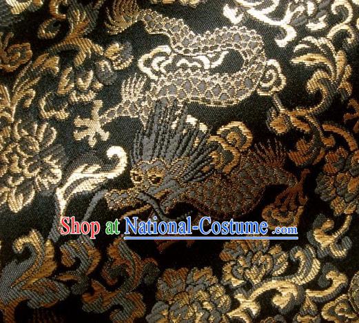 Asian Japanese Traditional Kimono Tapestry Satin Brocade Fabric Classical Dragons Pattern Baldachin Silk Material