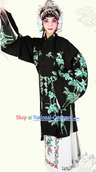 Chinese Traditional Beijing Opera Diva Black Dress Ancient Young Lady Costume for Women