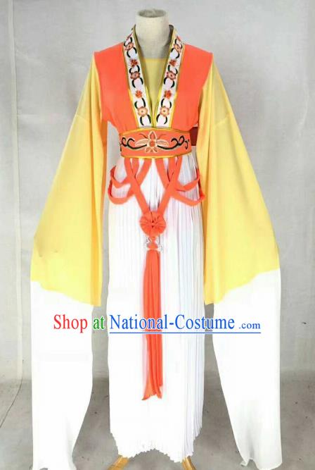 Chinese Traditional Beijing Opera Actress Orange Dress Ancient Maidservants Embroidered Costume for Women