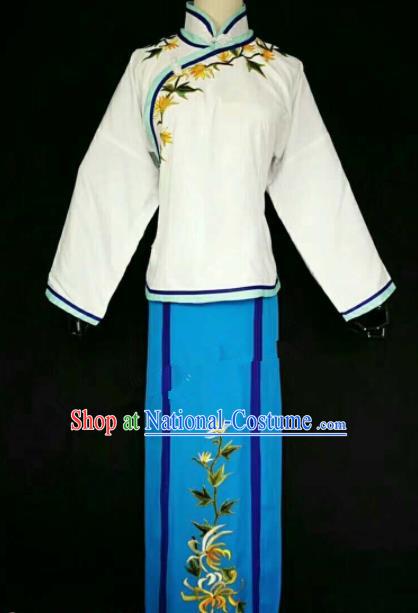 Chinese Traditional Peking Opera Artiste Costume Ancient Maidservants Embroidered Dress for Women