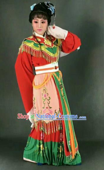 Chinese Traditional Peking Opera Artiste Costume Ancient Princess Embroidered Red Dress for Women