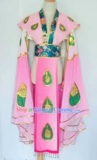 Chinese Traditional Peking Opera Artiste Costume Ancient Peri Embroidered Pink Butterfly Dress for Women