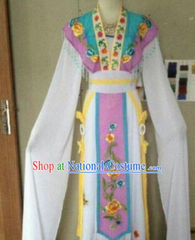 Chinese Traditional Peking Opera Artiste Costume Ancient Peri Embroidered Dress for Women