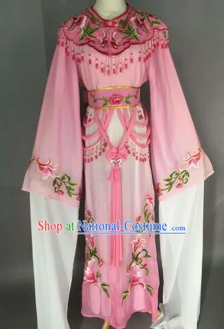 Chinese Ancient Court Princess Embroidered Pink Dress Traditional Peking Opera Artiste Costume for Women