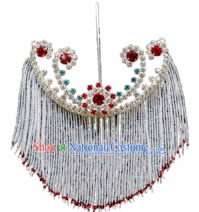 Chinese Ancient Princess Tassel Hairpins Traditional Peking Opera Artiste Hair Accessories for Women