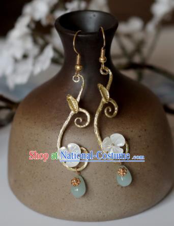 Chinese Traditional Hanfu Ear Accessories Ancient Princess Jade Earrings for Women