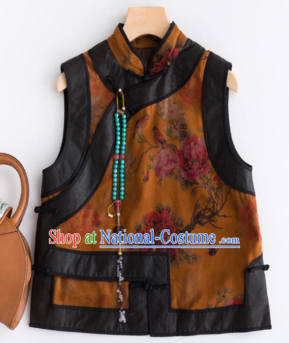 Traditional Chinese National Costume Tang Suit Watered Gauze Waistcoat for Women