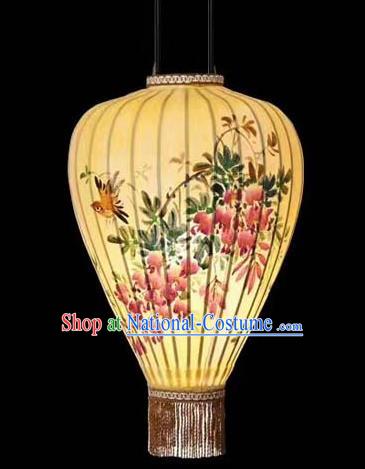 Chinese Traditional Handmade Lantern Painting Flowers Birds Palace Lanterns