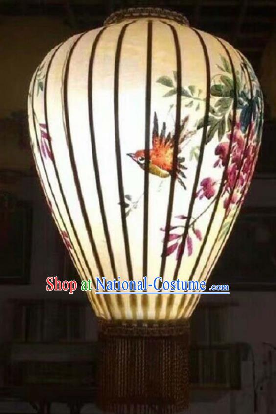 Chinese Traditional Handmade Lantern Painting Flowers Birds Palace Lanterns