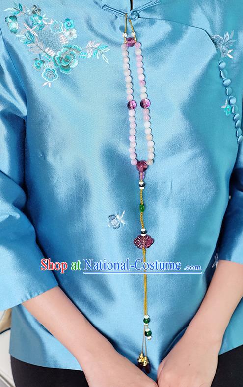 Chinese Traditional Jewelry Accessories Classical Pressure Front Purple Grass Tassel Brooch for Women