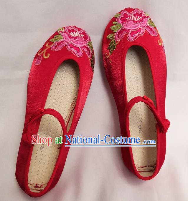 Chinese National Wedding Red Shoes Traditional Cloth Shoes Hanfu Shoes Embroidered Shoes for Women