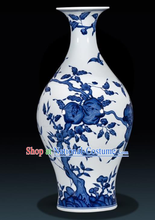 Chinese Jingdezhen Ceramic Craft Hand Painting Flowers Vase Enamel Handicraft Traditional Porcelain Vase