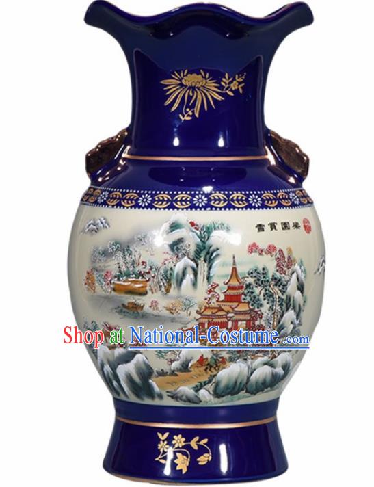 Chinese Jingdezhen Ceramic Craft Cloisonne Enamel Vase Handicraft Traditional Porcelain Vase