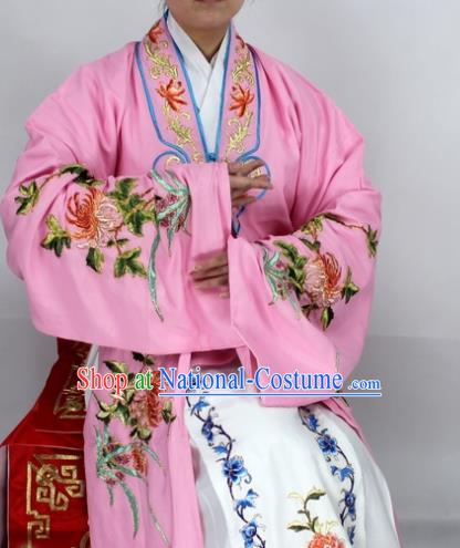 Chinese Ancient Princess Embroidered Chrysanthemum Pink Dress Traditional Peking Opera Diva Costume for Women